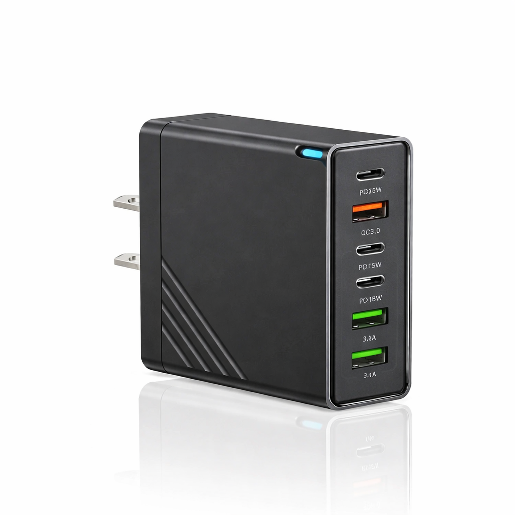 Moktan Sabai 160W Multi-Port USB Charger – Fast Charging Type-C Wall Adapter for iPhone & Android US Black