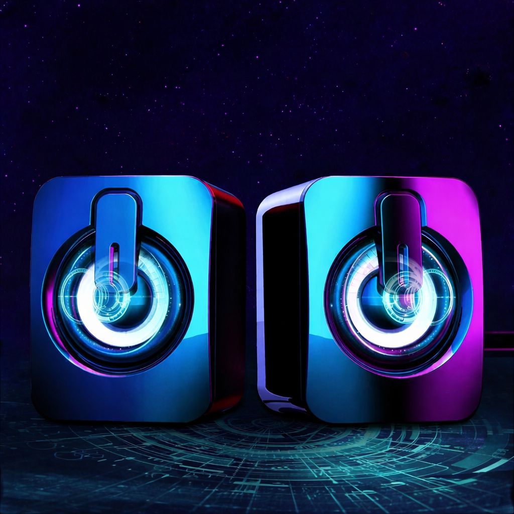 Moktan Sabai Computer Speaker Stereo Sound with Microphone – 3.5mm AUX PC Speaker for Home