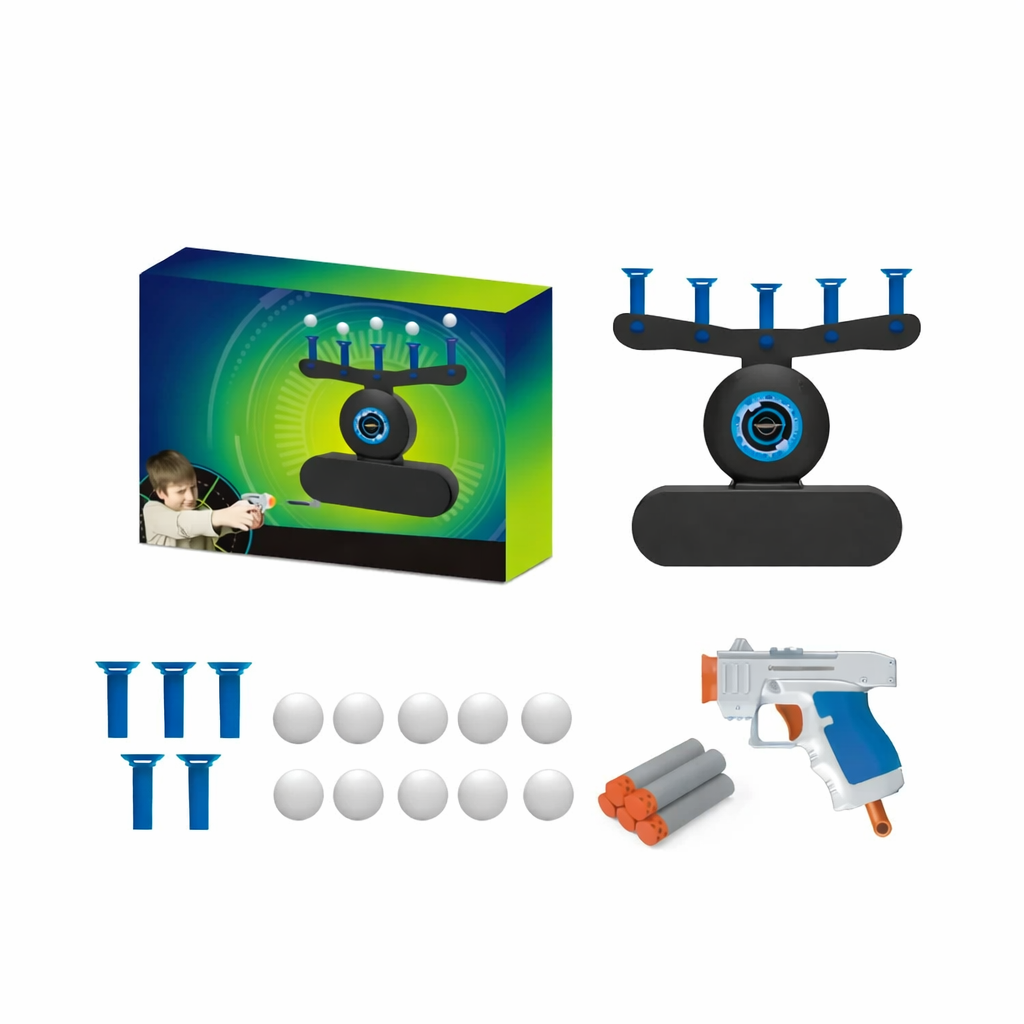 Moktan Sabai Glow-In-The-Dark Floating Target Game for Kids - Foam Dart Shooting Challenge with Sound Effects and Battery-Powered Base A
