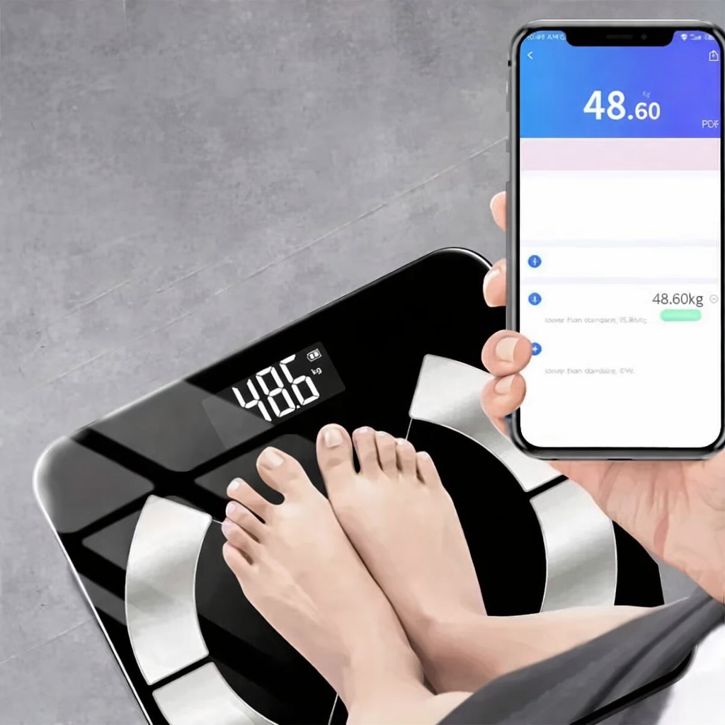 Moktan Sabai Smart Digital Scale – USB Rechargeable with LED Display and Bluetooth Connectivity