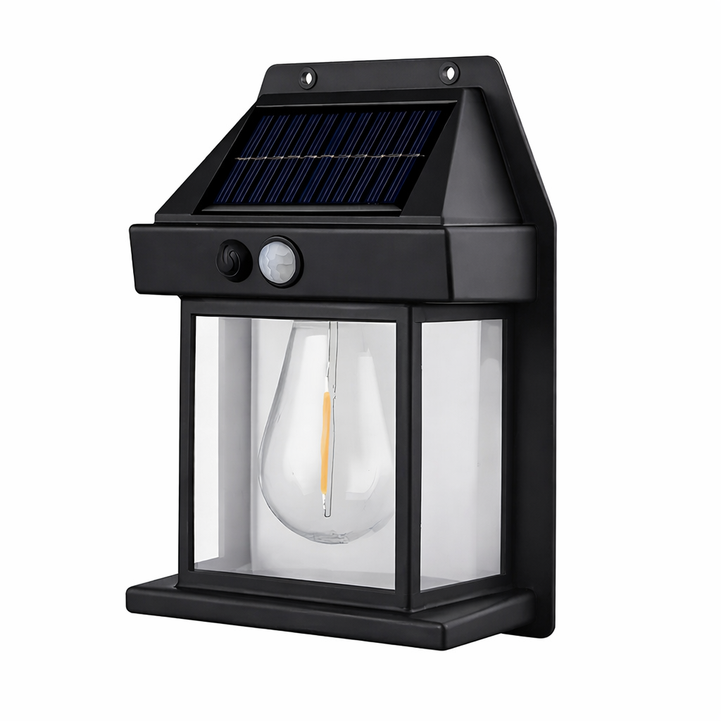 Moktan Sabai Powerful Solar Wall Light – Waterproof LED Fence Lamp with Light Sensor Outdoor Black Classic