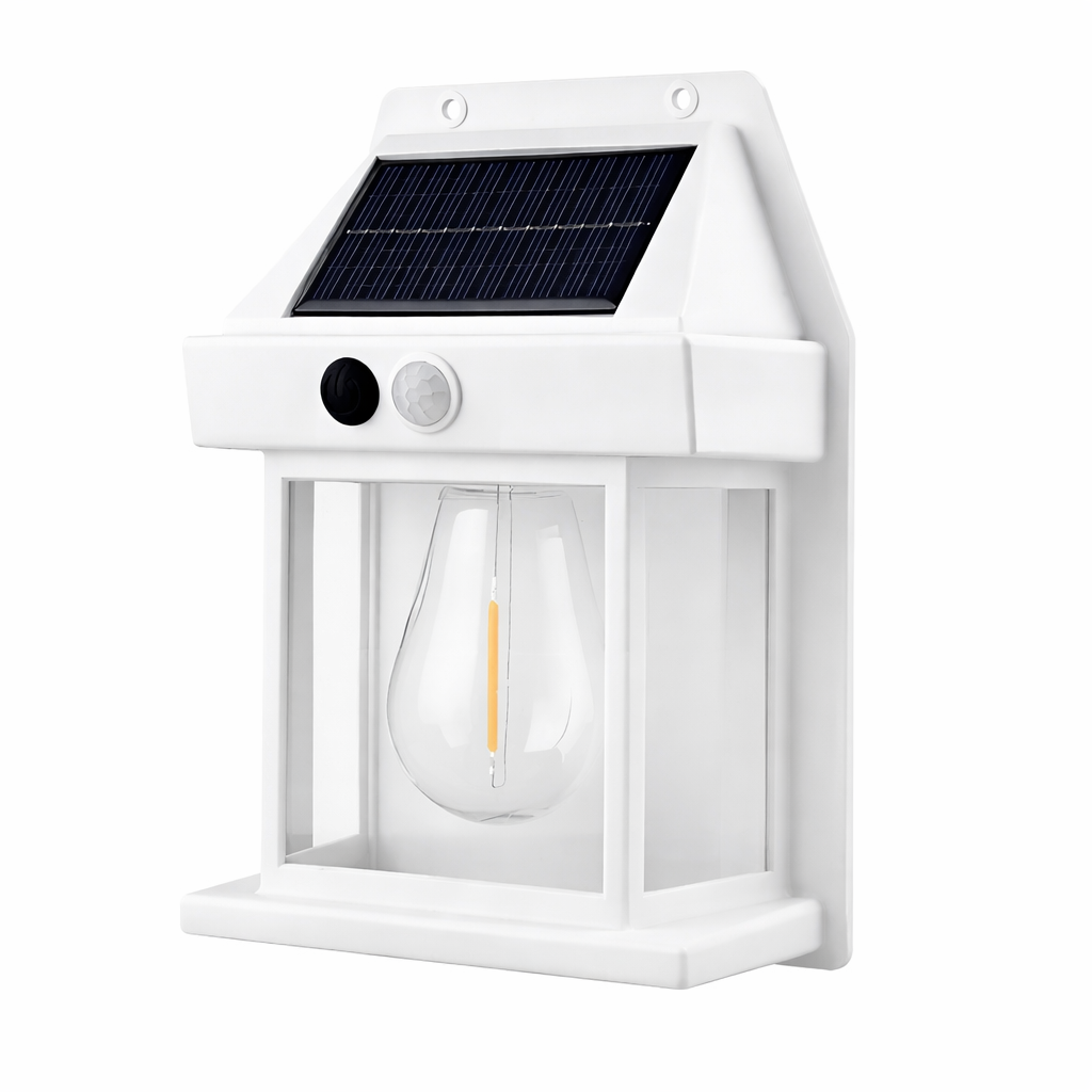 Moktan Sabai Powerful Solar Wall Light – Waterproof LED Fence Lamp with Light Sensor Outdoor White Classic