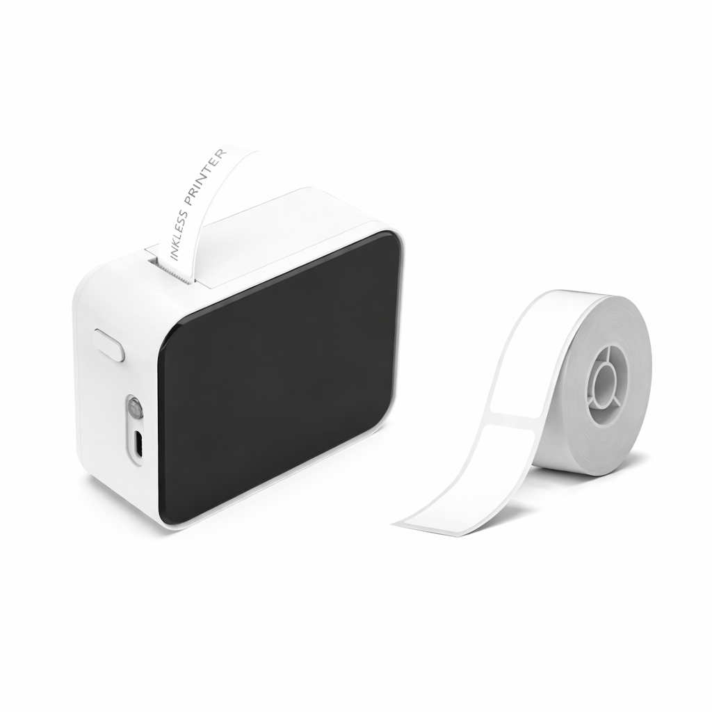 Moktan Sabai Mini Portable Thermal Label Printer Wireless Bluetooth Sticker Tag Maker P15 P15 Pure White