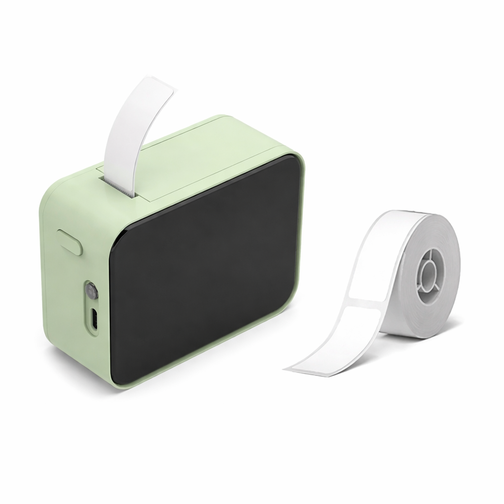 Moktan Sabai Mini Portable Thermal Label Printer Wireless Bluetooth Sticker Tag Maker P15 P15 Matcha Green