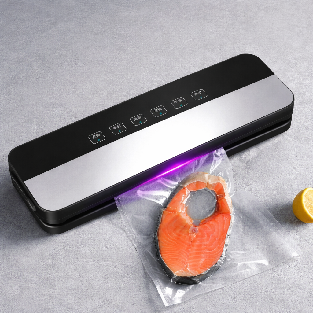 Moktan Sabai Vacuum Sealer Machine for Food Storage Dry Wet Auto Seal Cutter Touch Control 80KPa Silver Gray