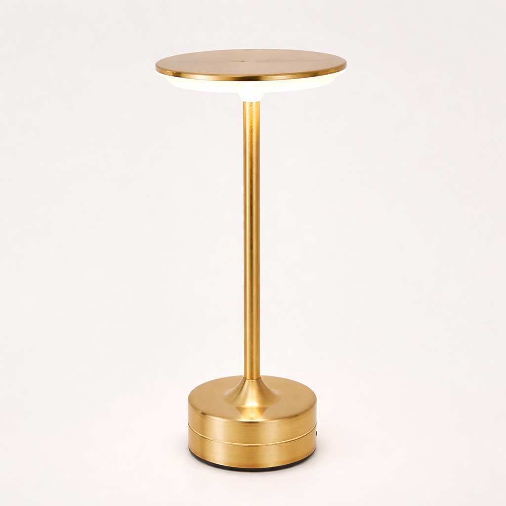 Moktan Sabai Touch Sensor LED Table Lamp USB Rechargeable Portable Night Light for Bedroom Bar Gold Trichromatic Light