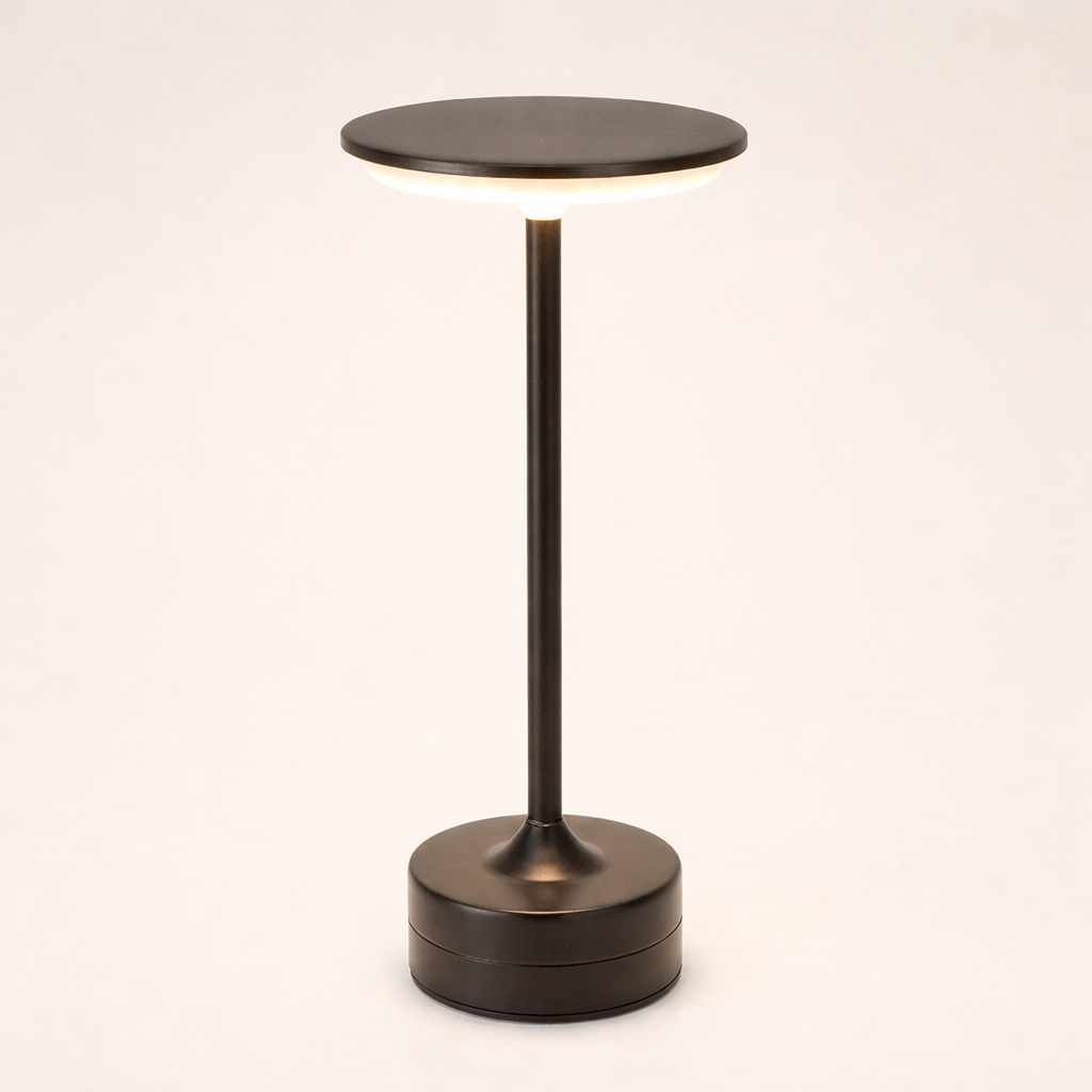 Moktan Sabai Touch Sensor LED Table Lamp USB Rechargeable Portable Night Light for Bedroom Bar Black Trichromatic Light