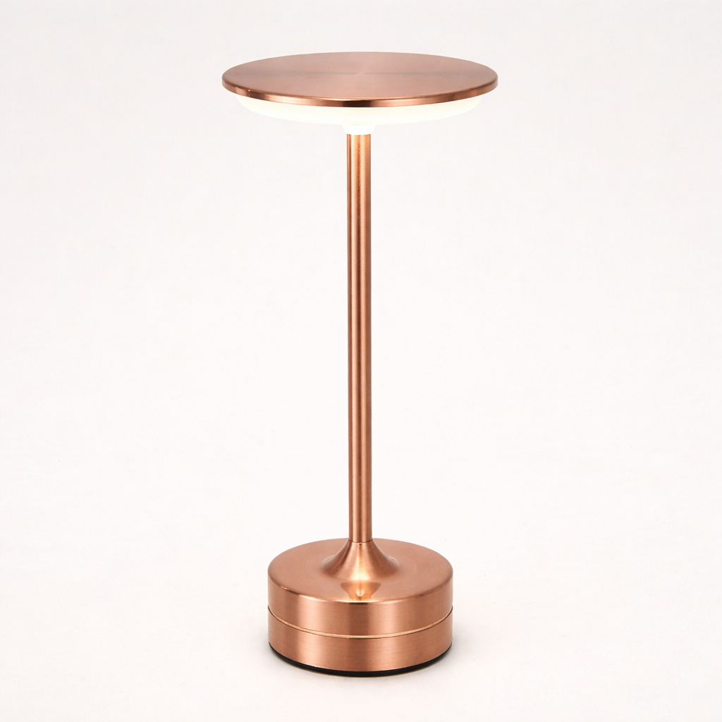 Moktan Sabai Touch Sensor LED Table Lamp USB Rechargeable Portable Night Light for Bedroom Bar Rose Gold Trichromatic Light