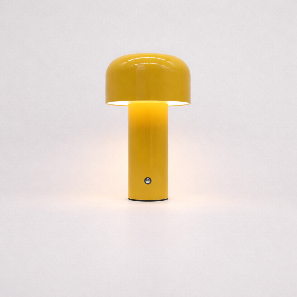 Moktan Sabai Retro Mushroom LED Table Lamp Touch Sensor Dimmable Rechargeable Desk Light Yellow