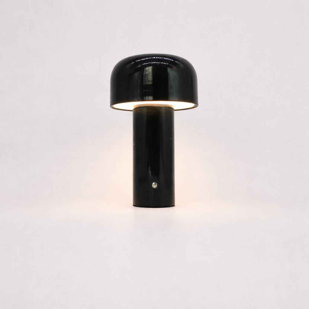 Moktan Sabai Retro Mushroom LED Table Lamp Touch Sensor Dimmable Rechargeable Desk Light Black