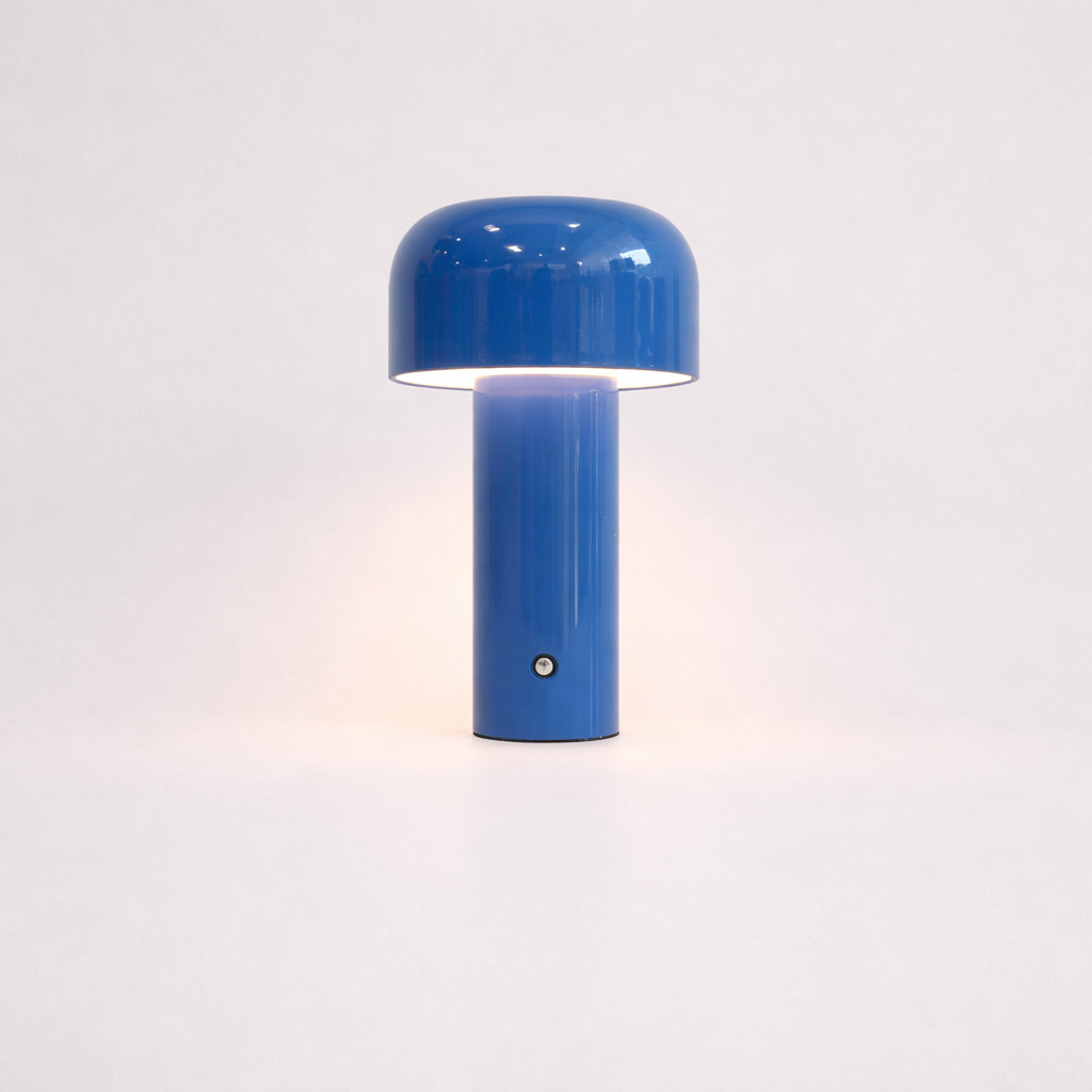 Moktan Sabai Retro Mushroom LED Table Lamp Touch Sensor Dimmable Rechargeable Desk Light Blue