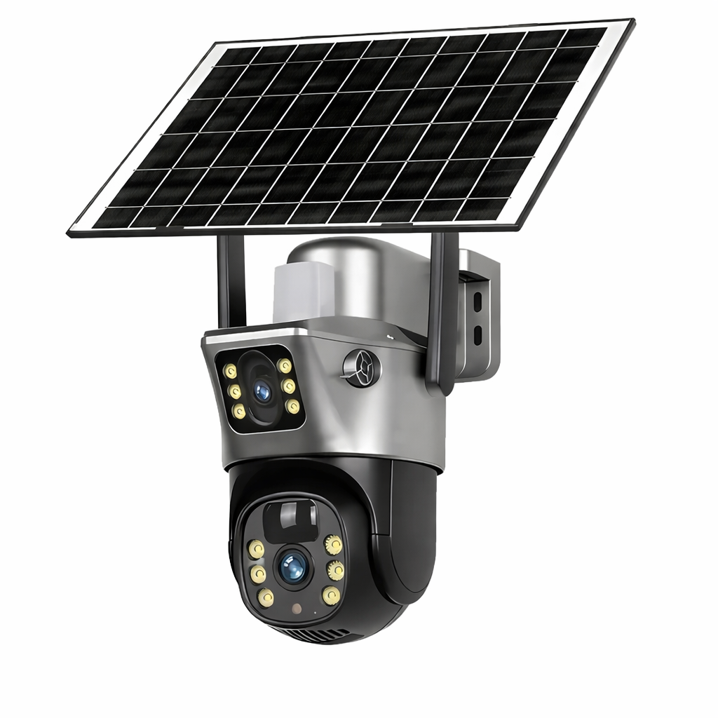 4G WiFi Solar Security Camera Dual Lens 8MP 4K PIR Night Vision Outdoor CCTV