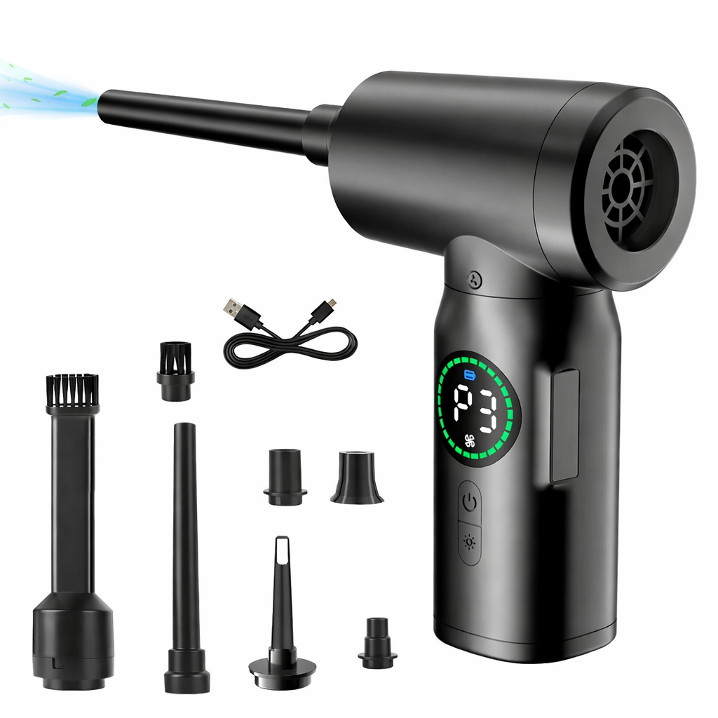 Moktan Sabai 7500mAh Portable Air Duster – Cordless Compressed Blower & Vacuum for PC Keyboards CF01-B