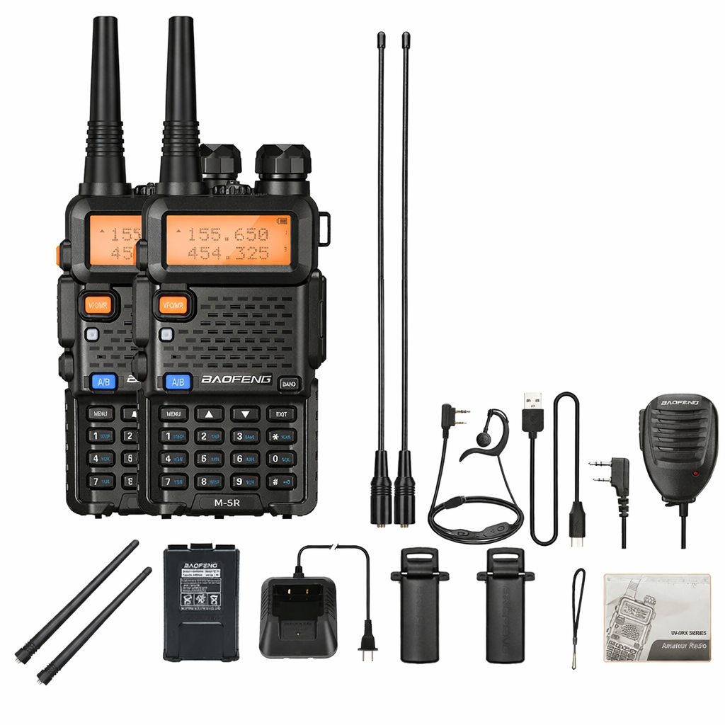Moktan Sabai 8W Multi Band Walkie Talkie Long Range Two Way Radio USB C Handheld 2PCS-Mic