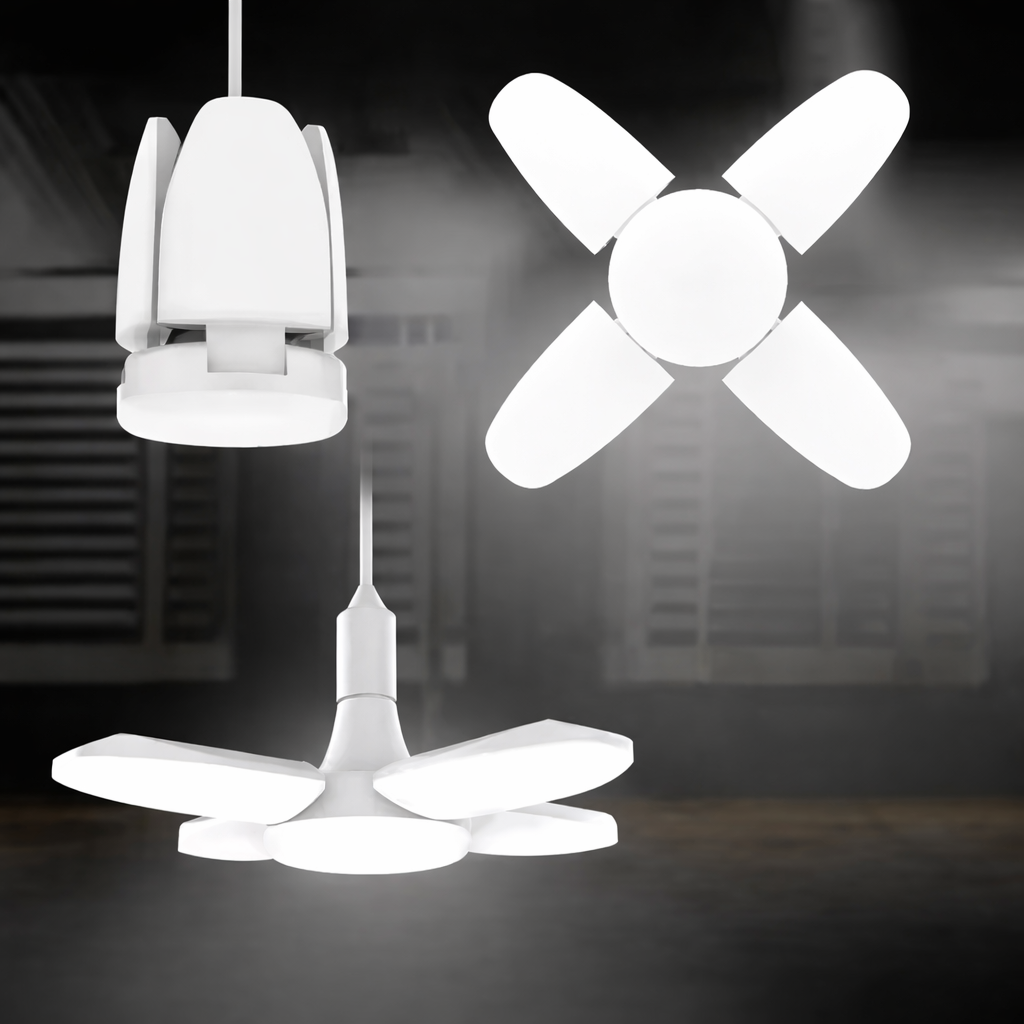 Moktan Sabai E27 Foldable LED Garage Light Fan Bulb 6500K Deformable Ceiling Lamp 28W