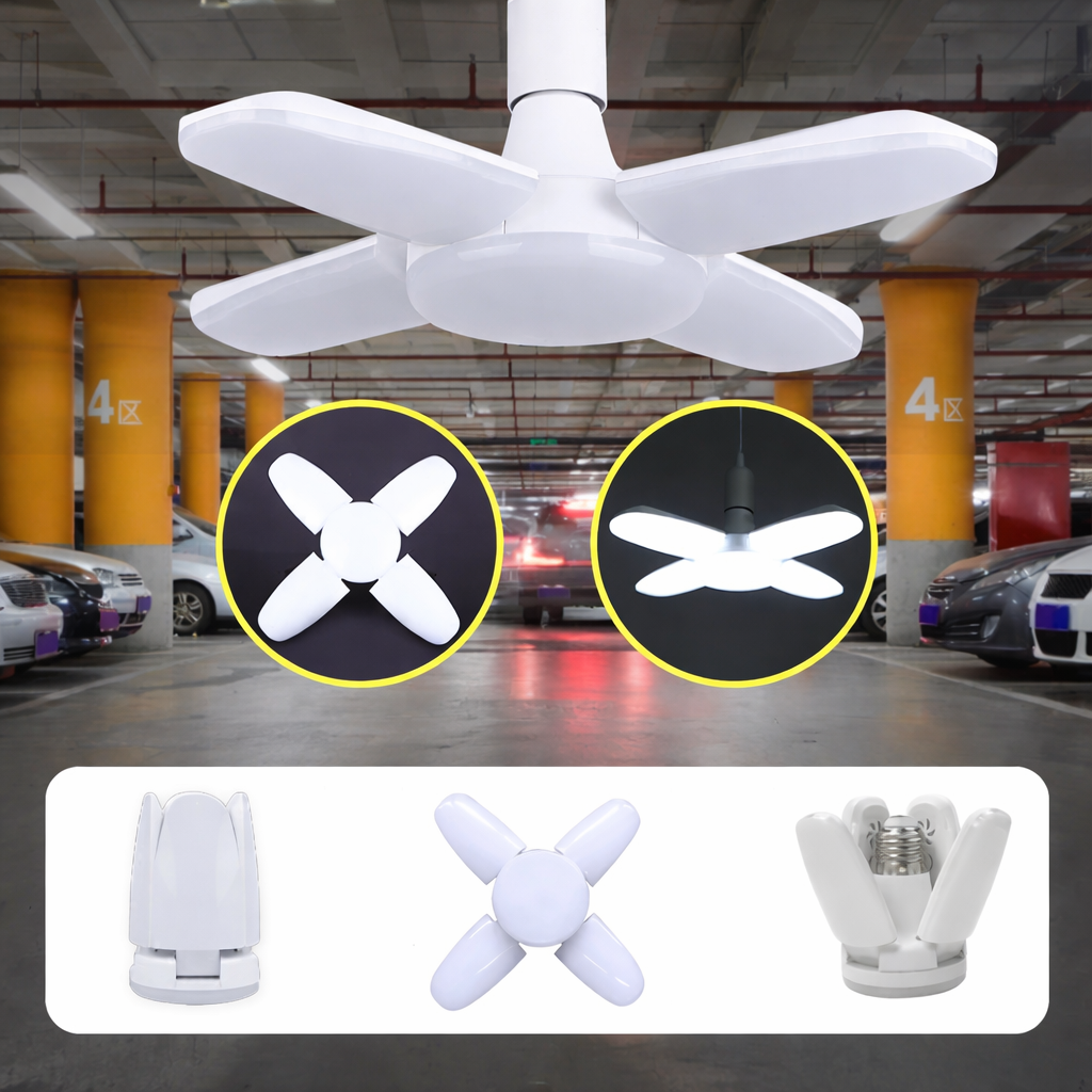 Moktan Sabai E27 Foldable LED Garage Light Fan Bulb 6500K Deformable Ceiling Lamp