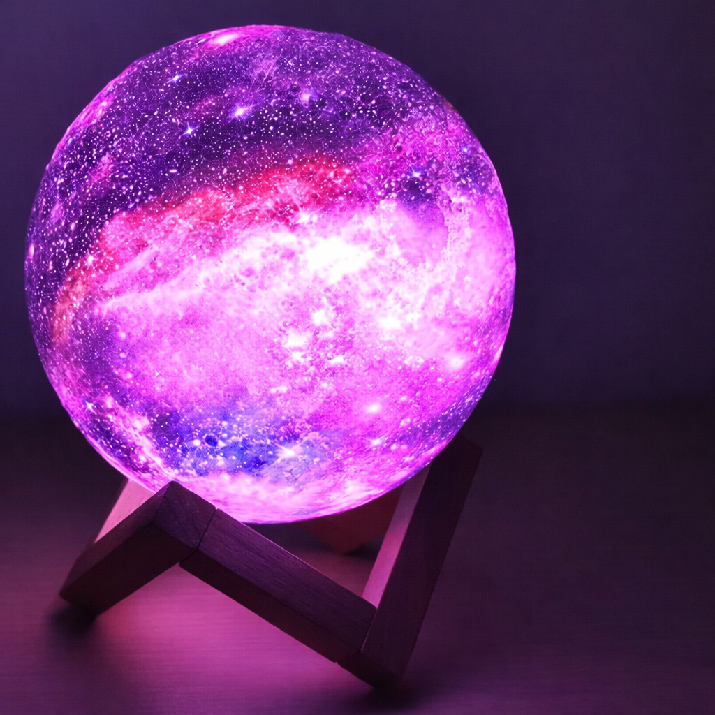 Moktan Sabai 3D Moon Lamp LED Night Light 16 Color Remote Rechargeable Bedroom Decor Gift Lamp DIA 8cm
