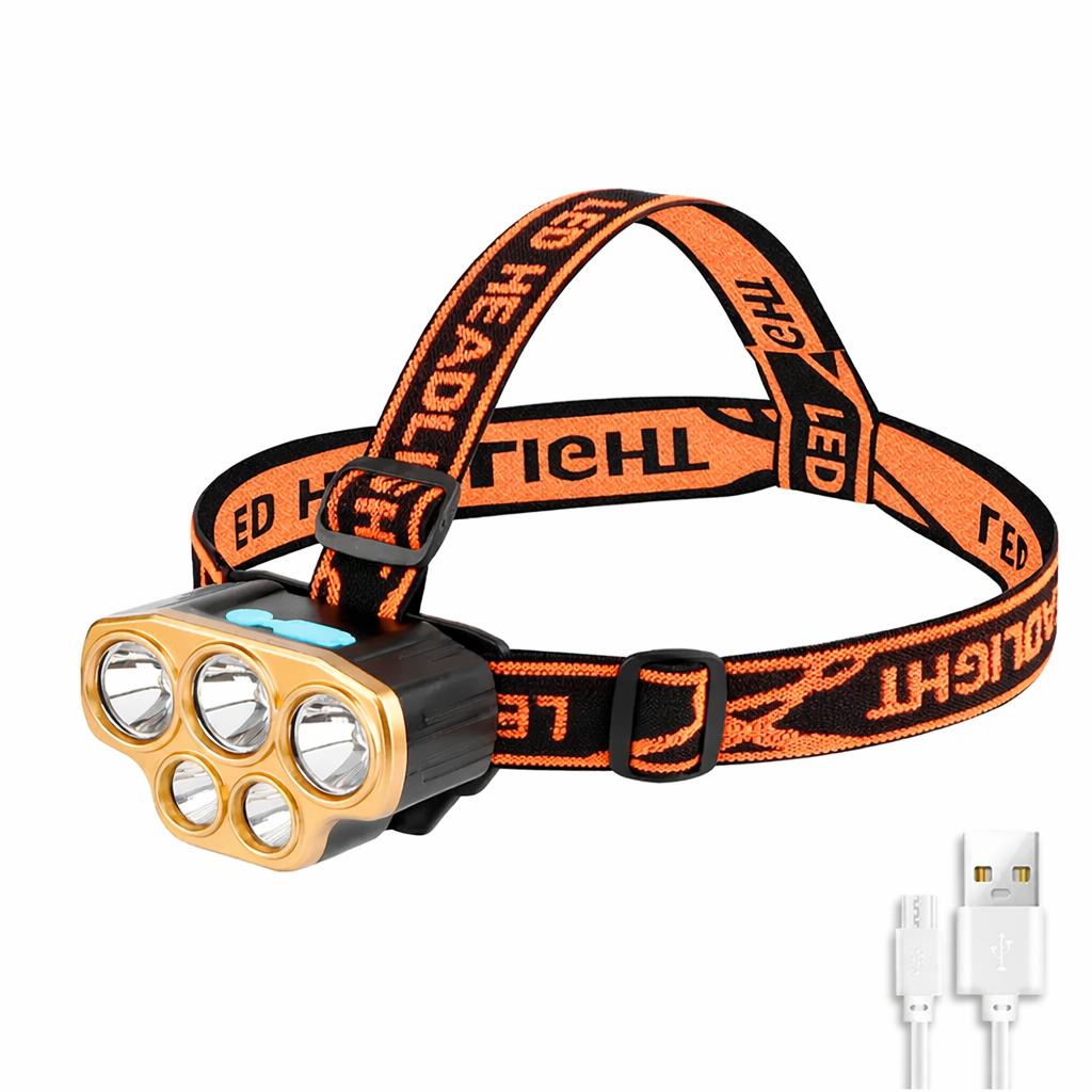 Moktan Sabai 8 LED Rechargeable Headlamp Powerful Headlight for Camping Fishing Hiking New 5LED