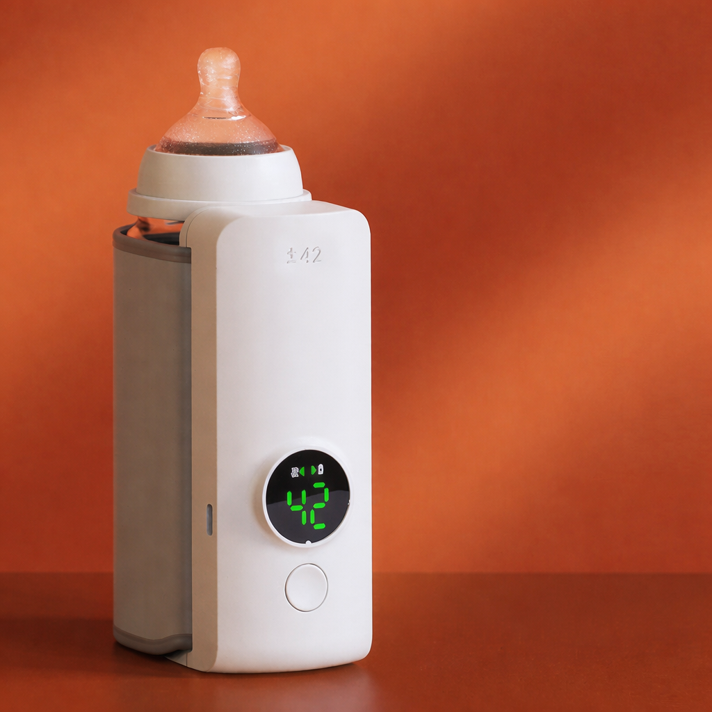 Moktan Sabai Portable Baby Bottle Warmer USB Travel Milk Warmer with LCD Temperature Control WHITE