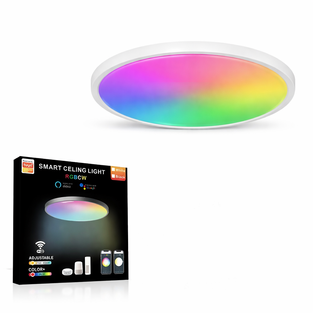 Moktan Sabai Smart WiFi RGB Ceiling Light 24W App Control Alexa Google Home Bedroom Lamp White