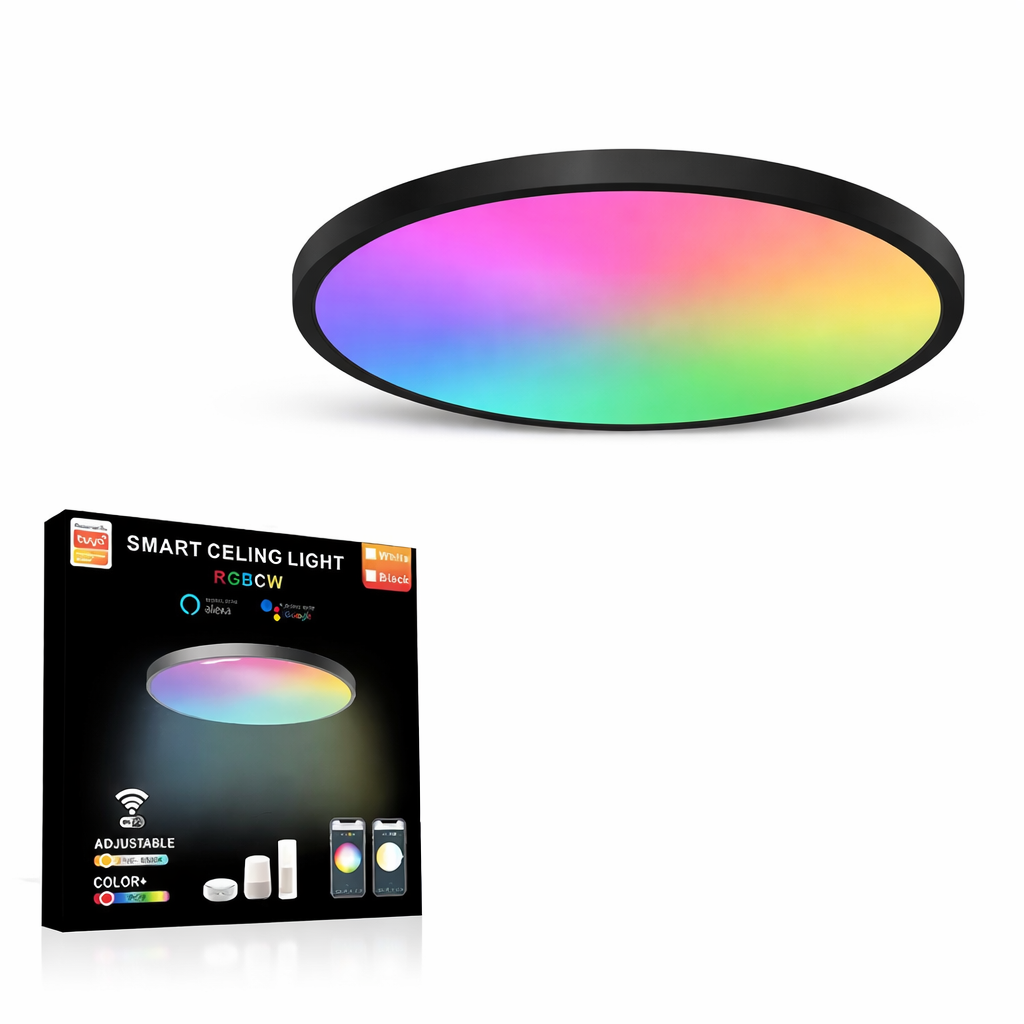 Moktan Sabai Smart WiFi RGB Ceiling Light 24W App Control Alexa Google Home Bedroom Lamp Black