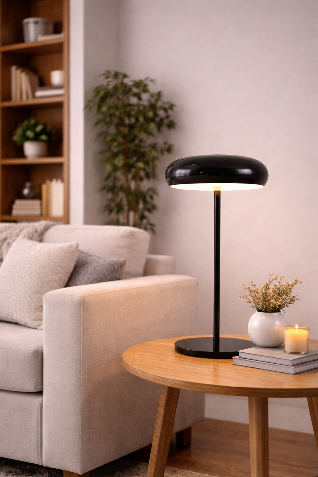 Moktan Sabai Rechargeable LED Desk Lamp | Romantic Ambient Bedside Outdoor Table Light Baseball Light-Black