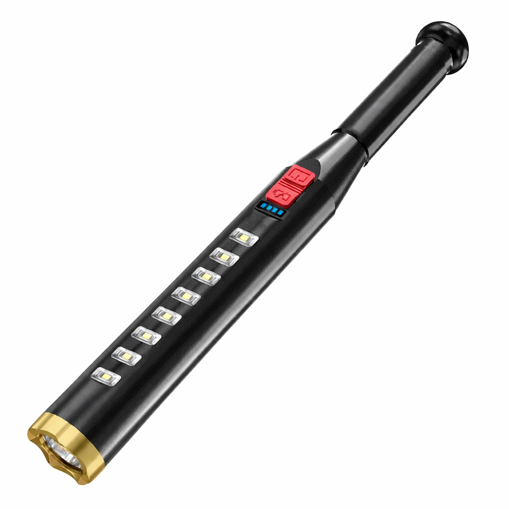 Moktan Sabai USB Rechargeable Telescopic LED Flashlight with COB Light for Outdoor Use flashlight