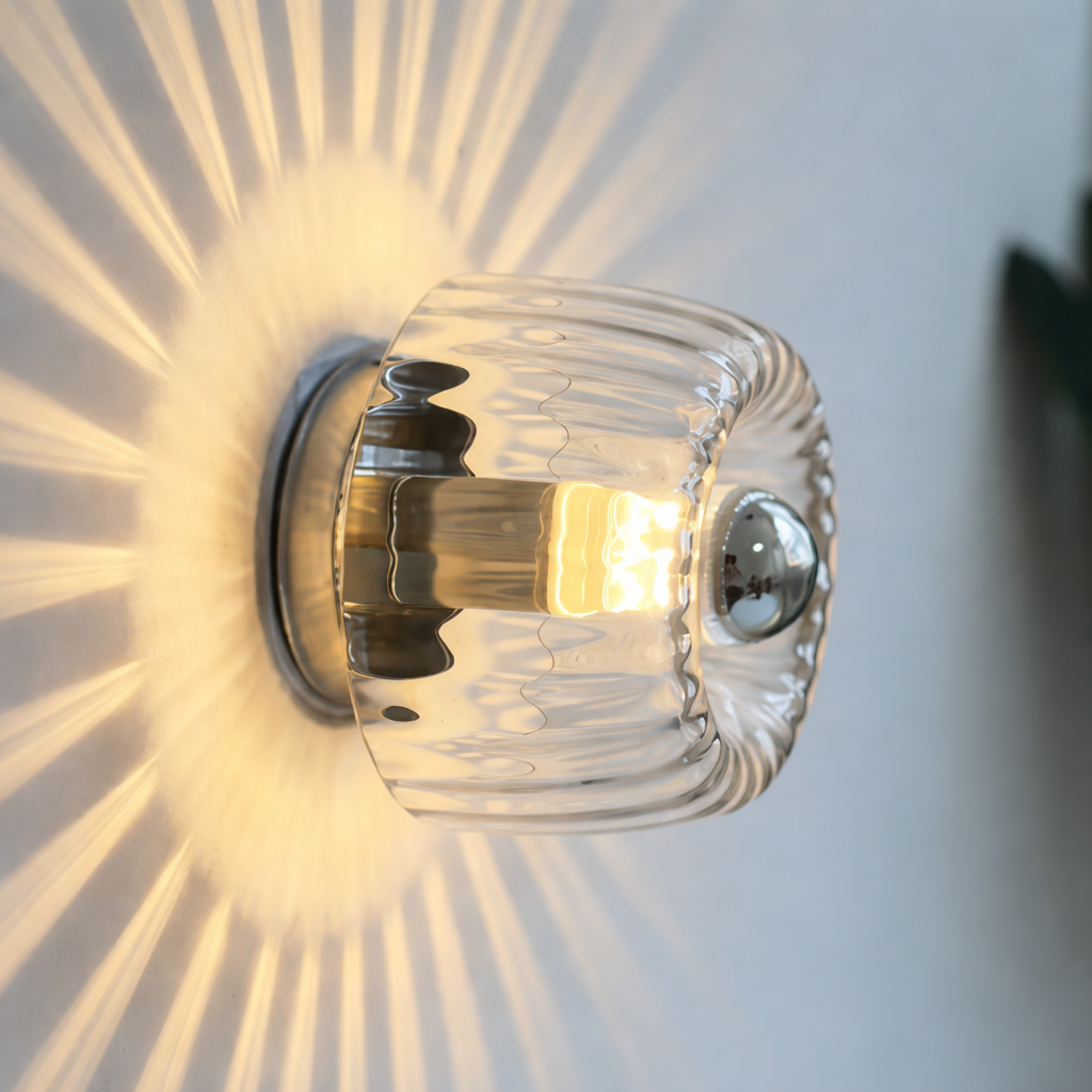 Moktan Sabai LED Bauhaus Glass Wall Lamp Nordic Retro Modern Living Room Hallway Light transparent