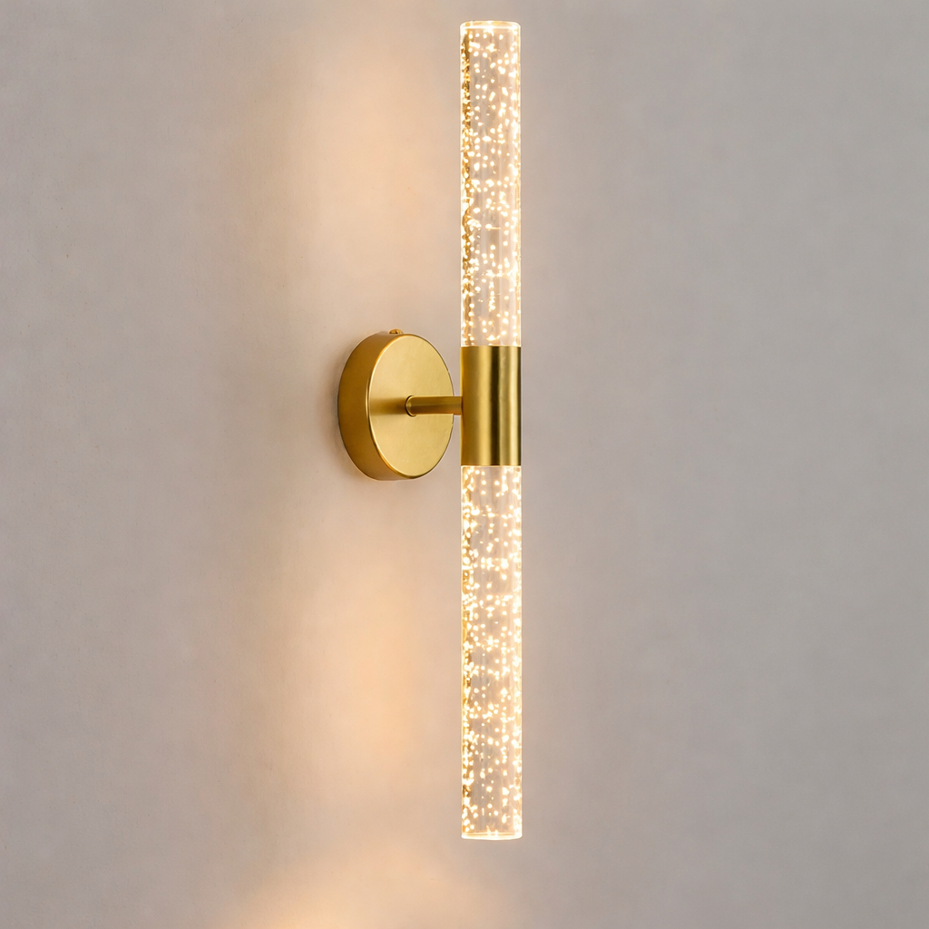Moktan Sabai Nordic Crystal Rod LED Wall Lamp Bedroom Bedside Living Room AC85-265V Light Gold