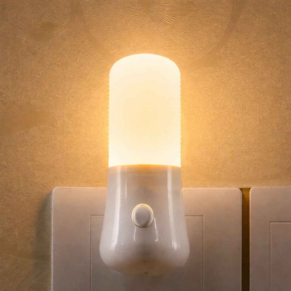 Moktan Sabai LED Plug In Night Light Warm White Wall Lamp for Kids Bedroom Hallway Stairs Warm White