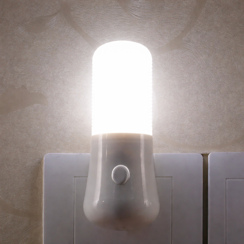 Moktan Sabai LED Plug In Night Light Warm White Wall Lamp for Kids Bedroom Hallway Stairs Cold White