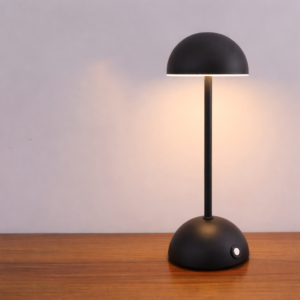 Moktan Sabai LED Touch Table Lamp 3-Color USB Charging Night Light Desk Lamp for Bar Room Matte Black