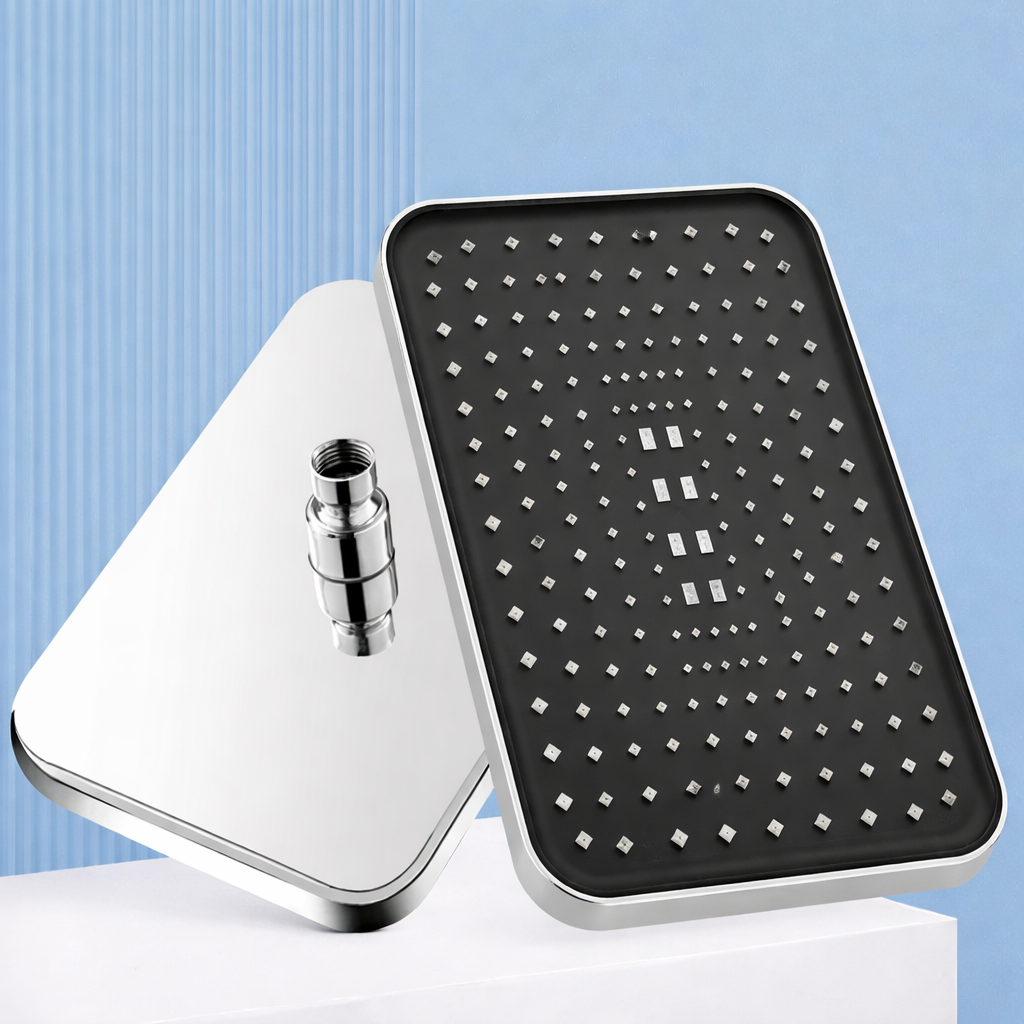 Moktan Sabai 14" High Pressure Rain Shower Head Top Spray 360° Swivel Water Saving Flow Silver