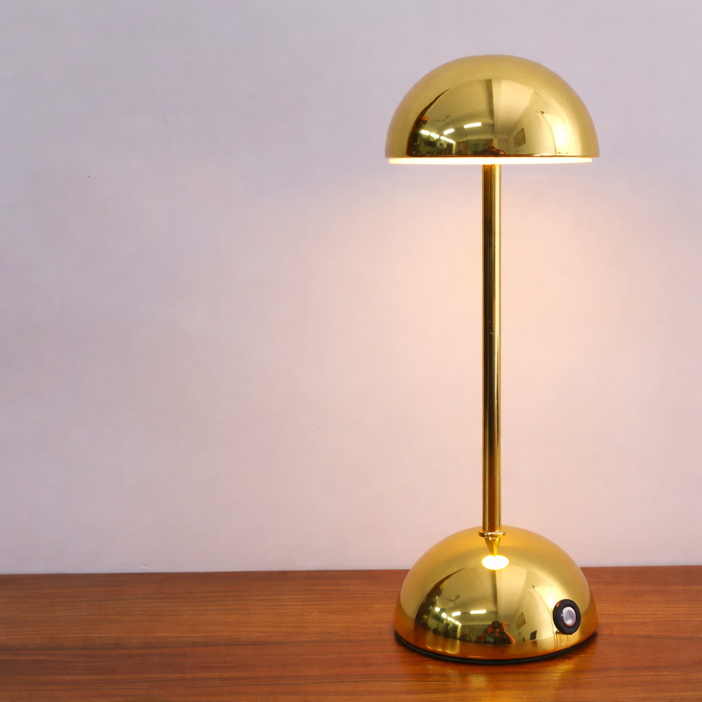 Moktan Sabai LED Touch Table Lamp 3-Color USB Charging Night Light Desk Lamp for Bar Room Bright gold