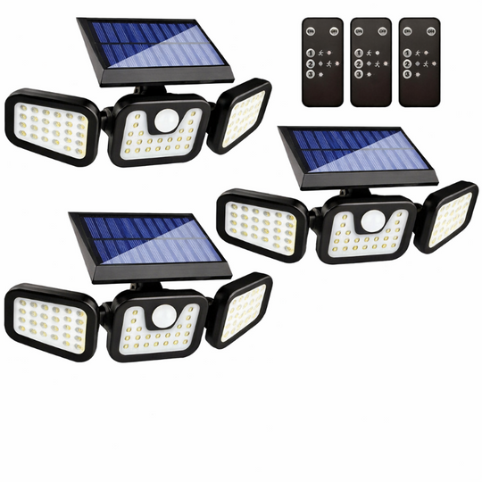 Moktan Sabai Solar Motion Sensor Lights Outdoor – 3000LM Waterproof LED Security Floodlights 3pcs-Upgraded