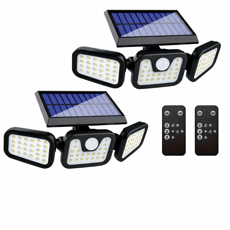 Moktan Sabai Solar Motion Sensor Lights Outdoor – 3000LM Waterproof LED Security Floodlights 2pcs-upgraded