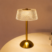 Moktan Sabai Luxury Touch LED Table Lamp Rechargeable 3 Color Bedside Glass Night Light A Thick rod