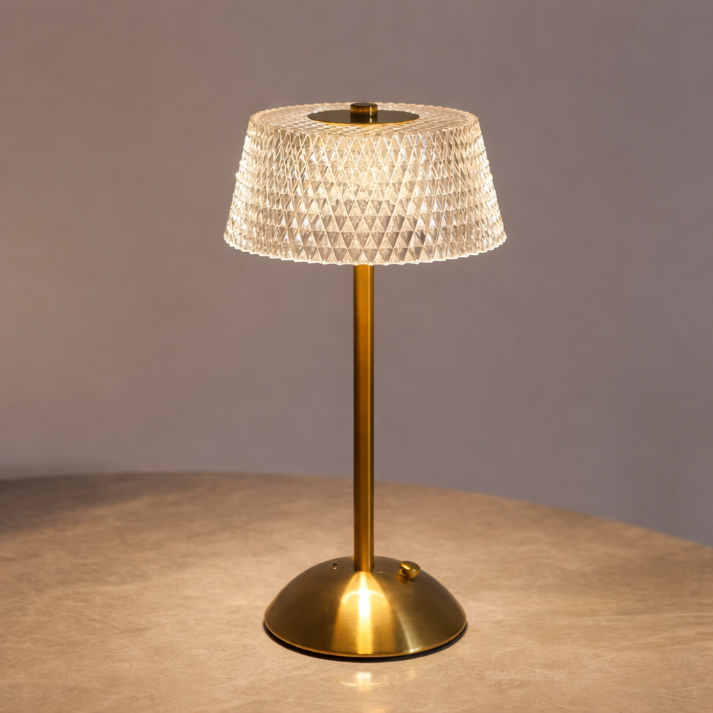 Moktan Sabai Luxury Touch LED Table Lamp Rechargeable 3 Color Bedside Glass Night Light B Thin rod