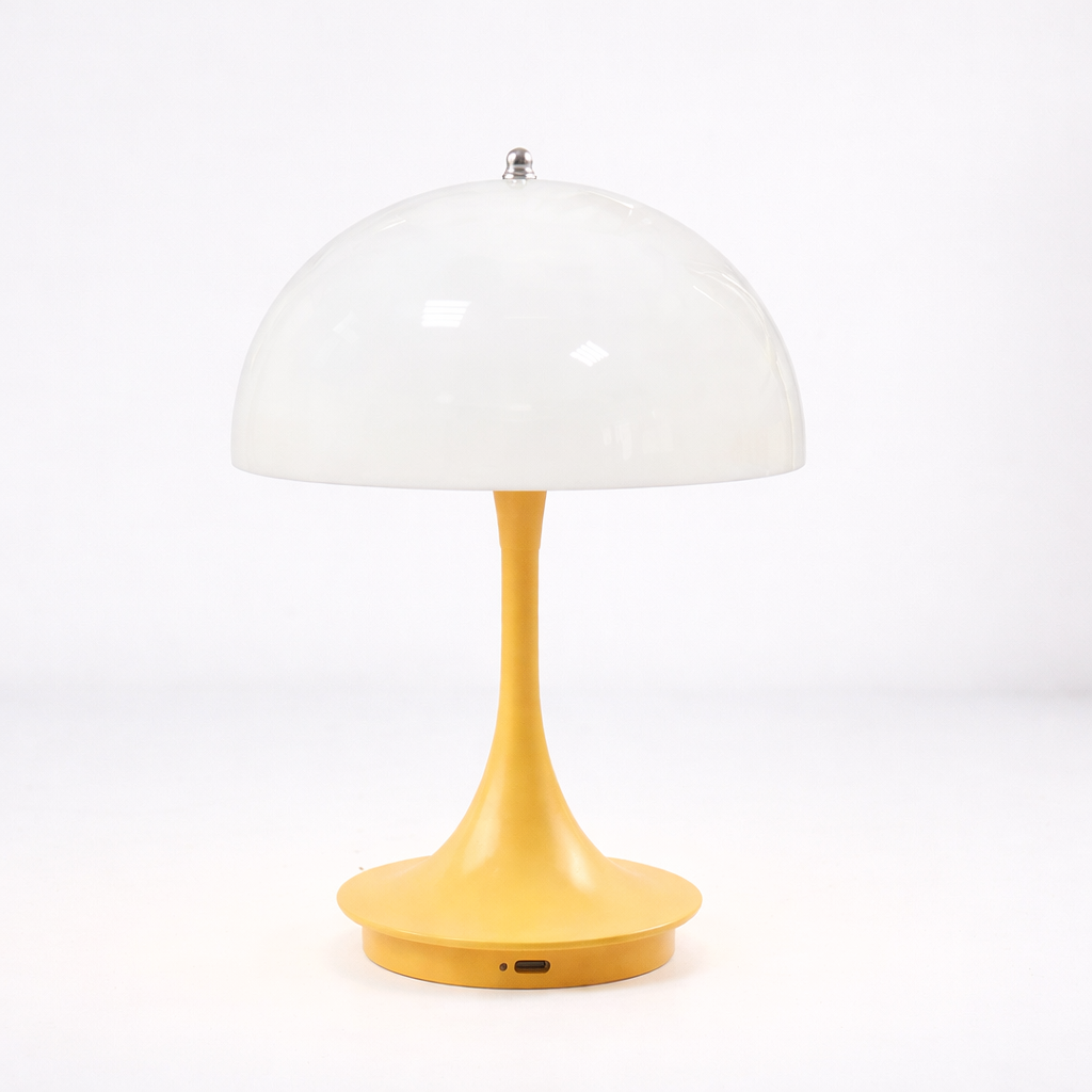 Moktan Sabai Rechargeable Dimmable LED Table Lamp Touch Control Bedside Light for Bedroom Yellow