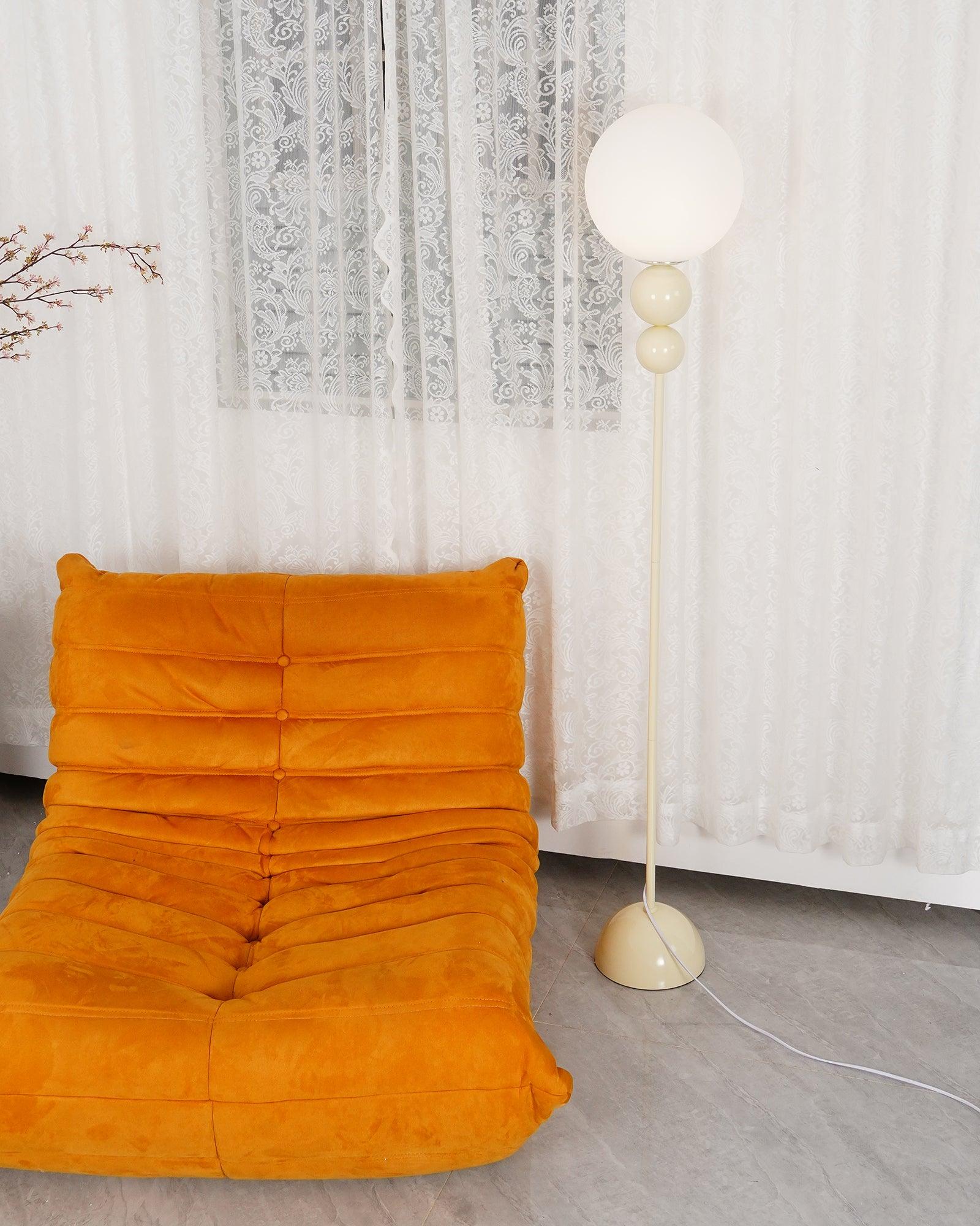 Moktan Sabai Clavel Modern Floor Lamp – Metal & Glass Elegant Standing Light