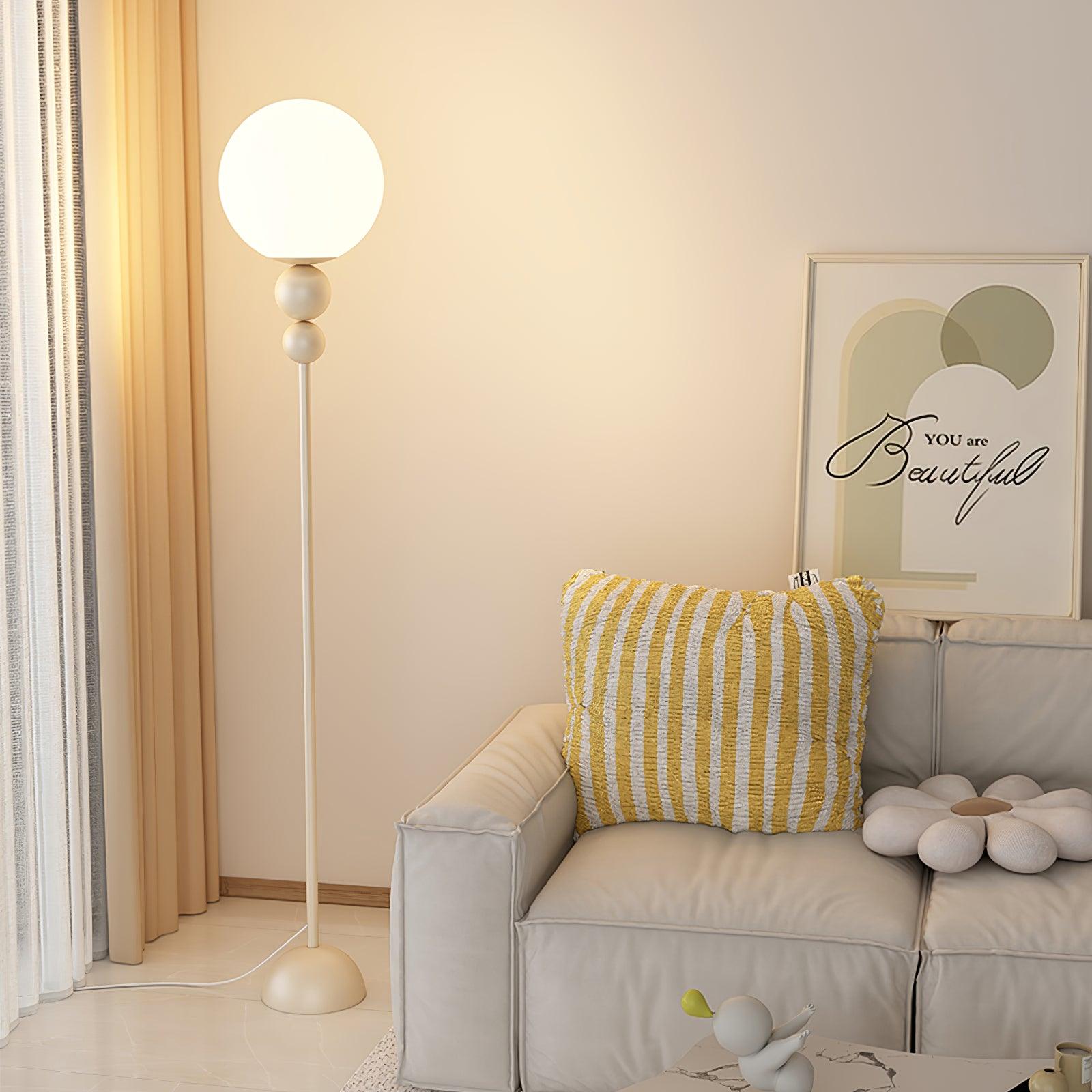 Moktan Sabai Clavel Modern Floor Lamp – Metal & Glass Elegant Standing Light