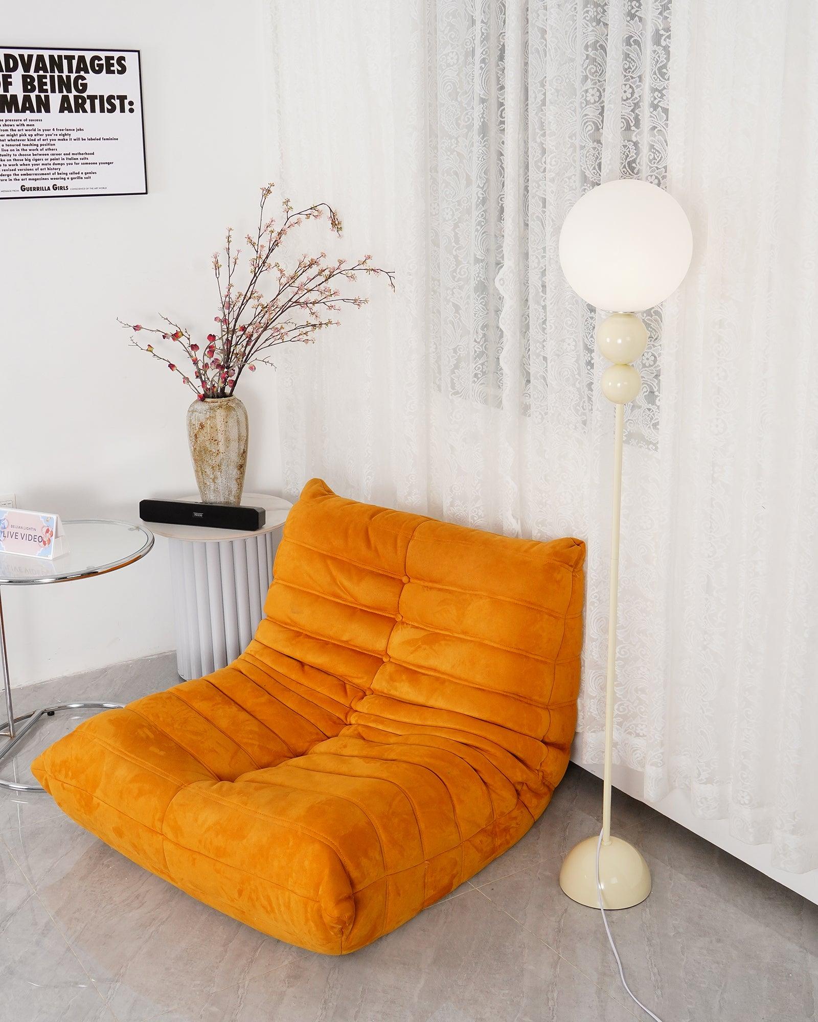 Moktan Sabai Clavel Modern Floor Lamp – Metal & Glass Elegant Standing Light