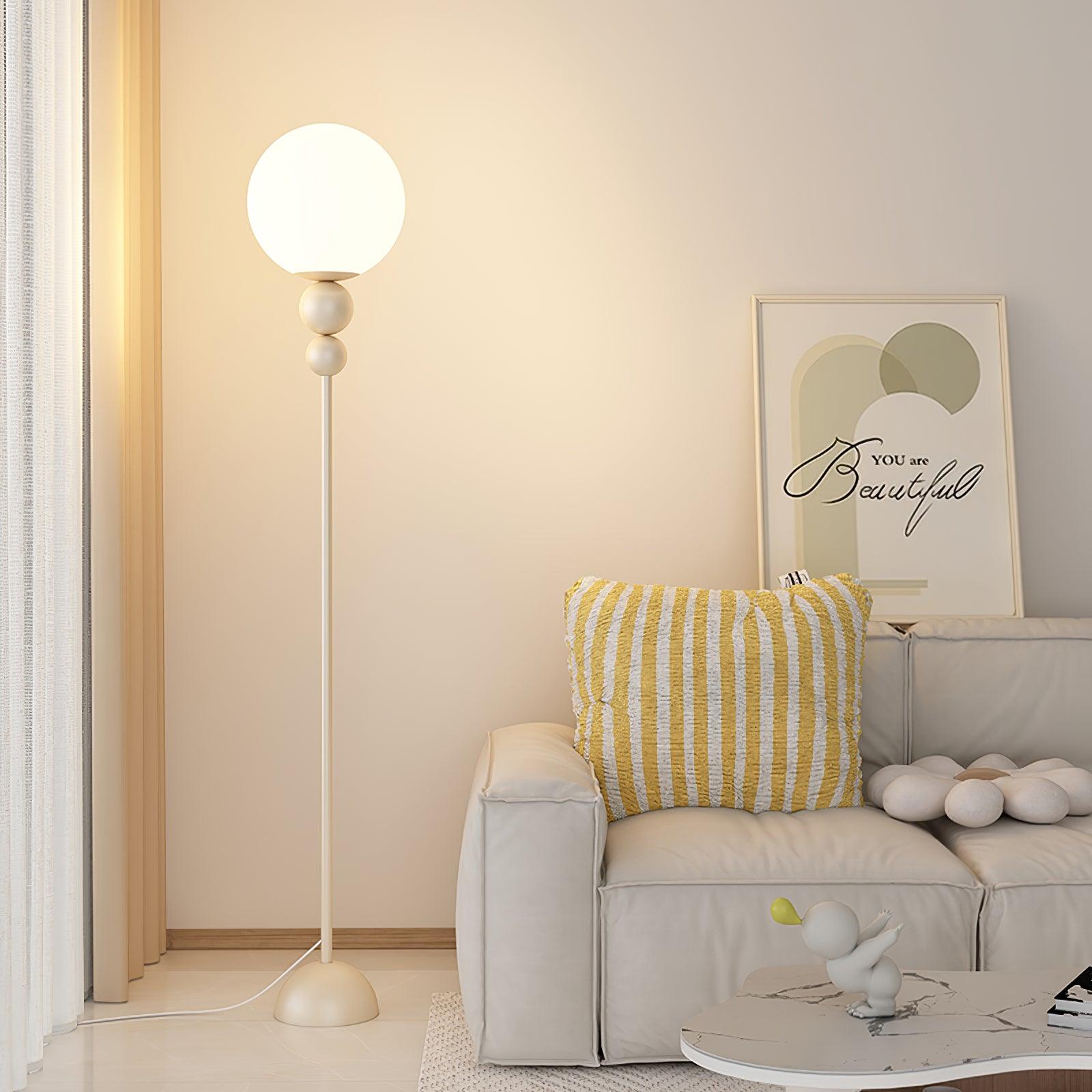 Moktan Sabai Clavel Modern Floor Lamp – Metal & Glass Elegant Standing Light
