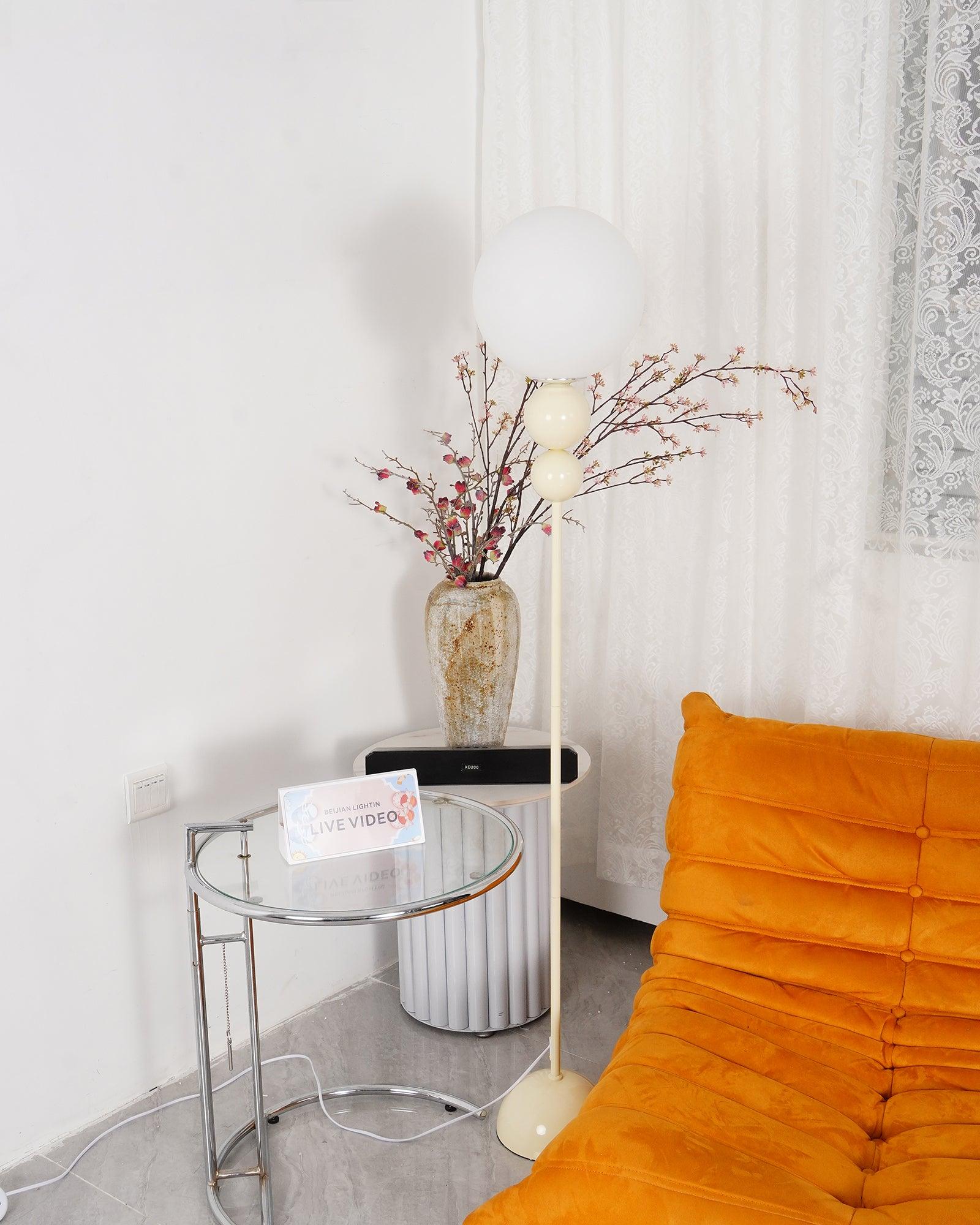 Moktan Sabai Clavel Modern Floor Lamp – Metal & Glass Elegant Standing Light