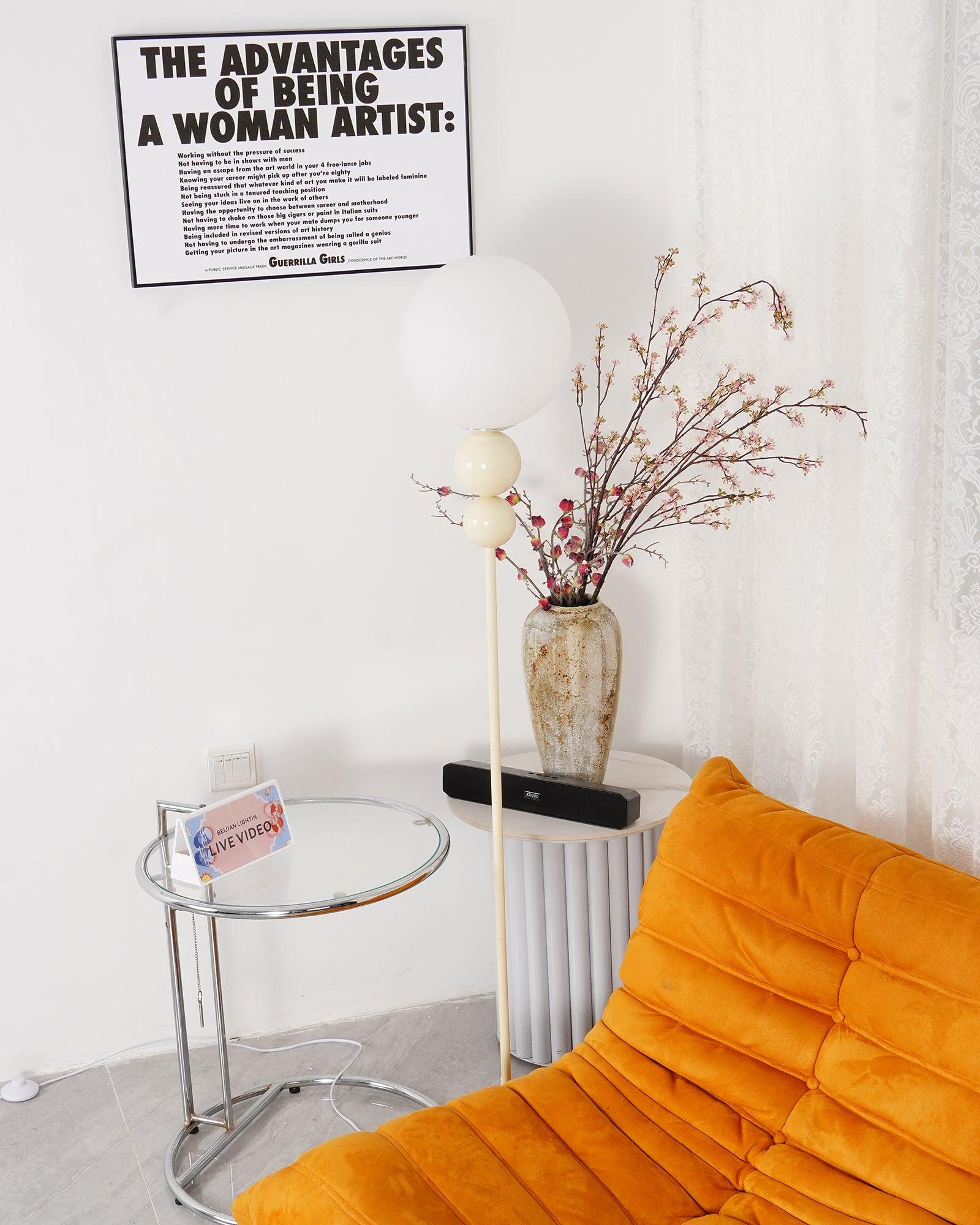 Moktan Sabai Clavel Modern Floor Lamp – Metal & Glass Elegant Standing Light