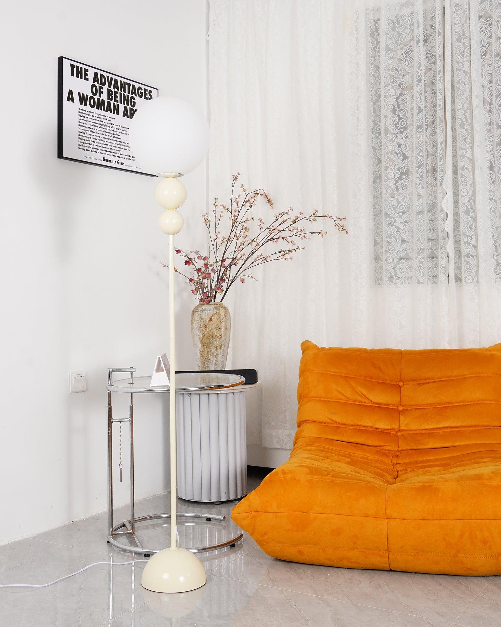 Moktan Sabai Clavel Modern Floor Lamp – Metal & Glass Elegant Standing Light