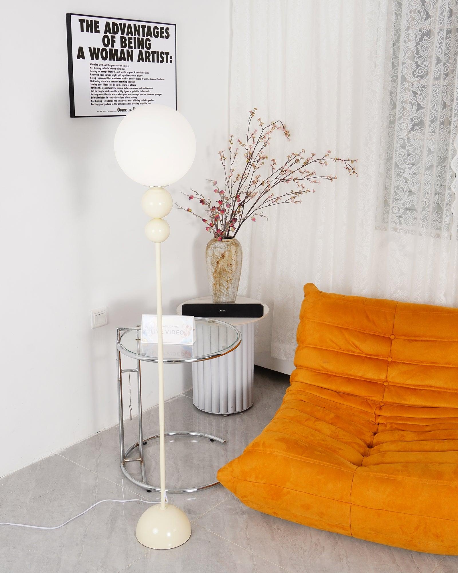 Moktan Sabai Clavel Modern Floor Lamp – Metal & Glass Elegant Standing Light
