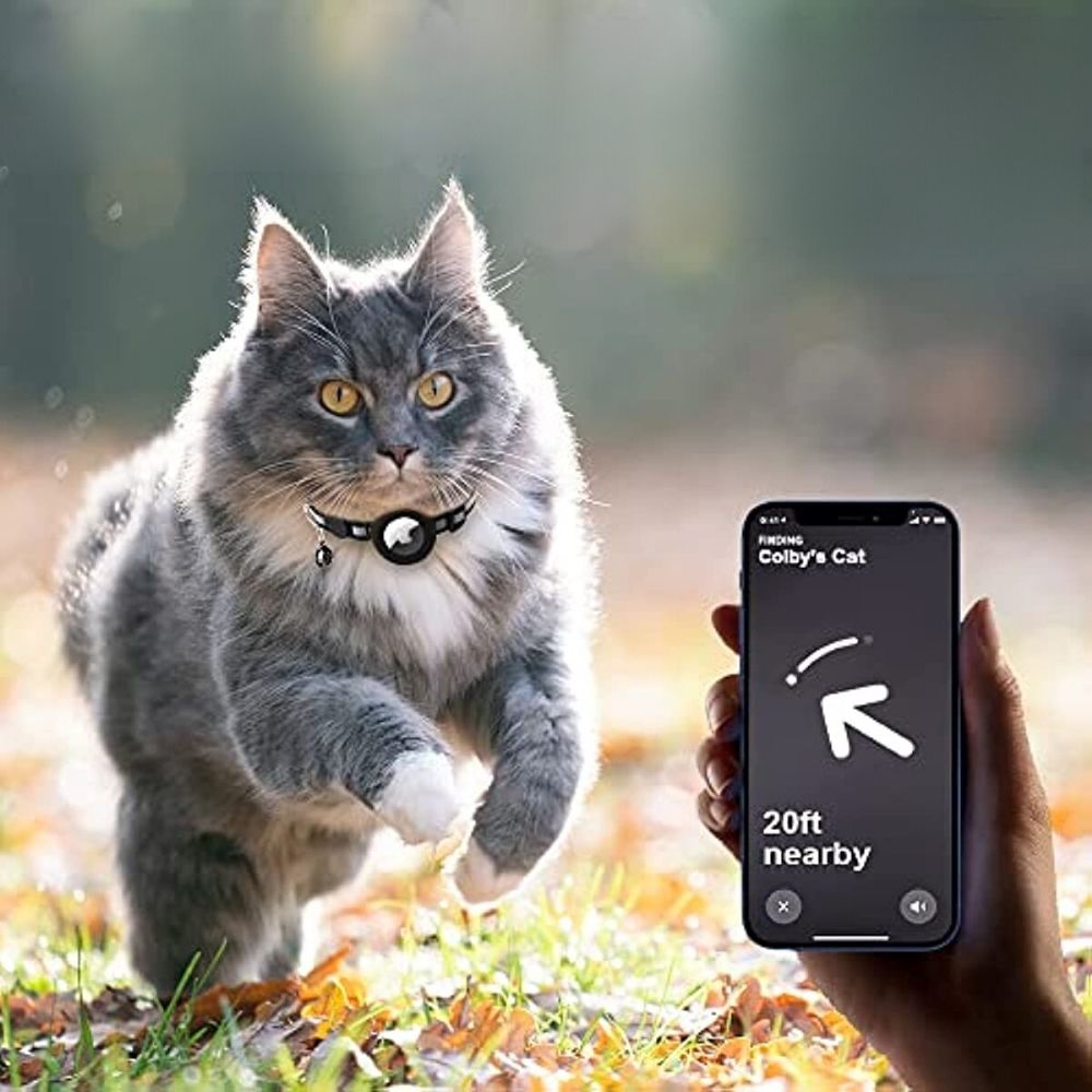 Moktan Sabai Reflective Cat Collar with GPS Tracker Holder Breakaway Safety Collar