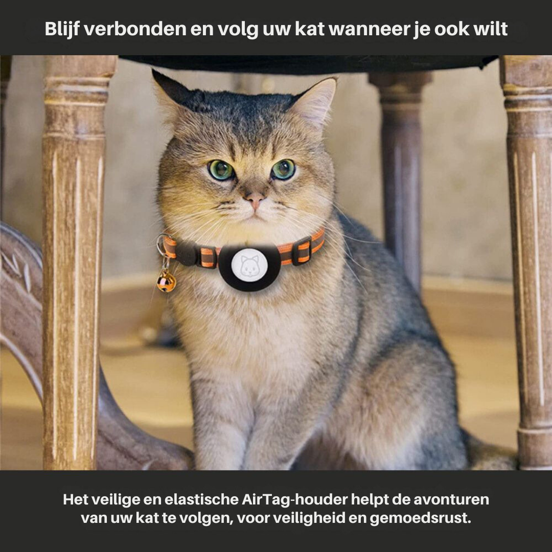 Moktan Sabai Reflective Cat Collar with GPS Tracker Holder Breakaway Safety Collar