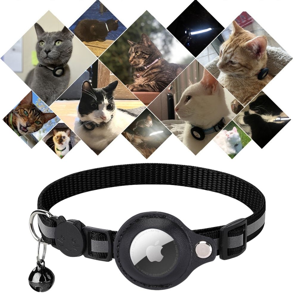 Moktan Sabai Reflective Cat Collar with GPS Tracker Holder Breakaway Safety Collar